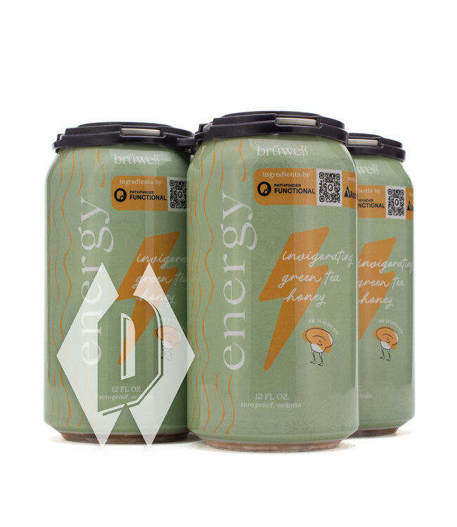 Bruhaven Bruwell Energy Green Tea Honey 12oz 4pk