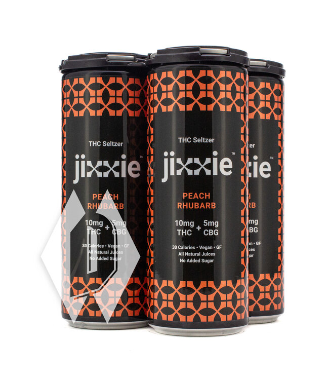 Jixxie Seltzer Peach Rhubarb 10mg 12oz 4pk