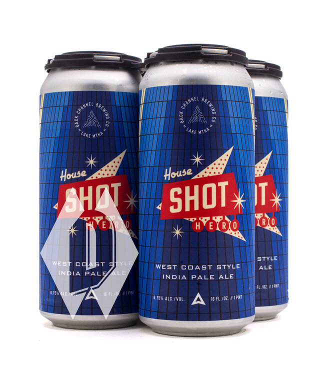 Back Channel House Shot Hero West Coast IPA 16oz 4pk