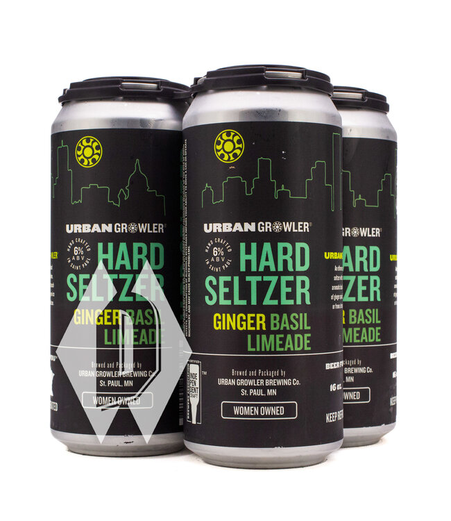 Urban Growler Hard Seltzer Ginger Basil Limeade 16oz 4pk