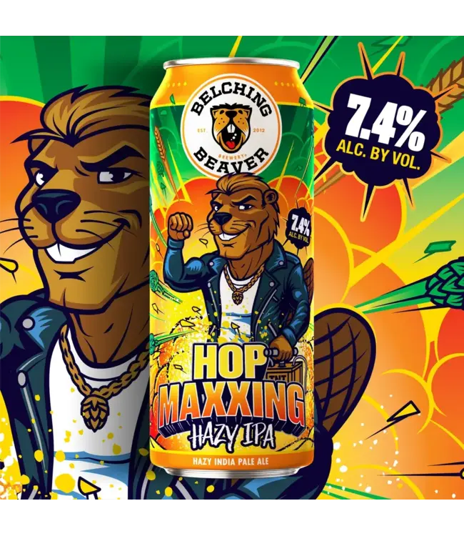 Belching Beaver Hop Maxxing Hazy IPA 16oz 4pk