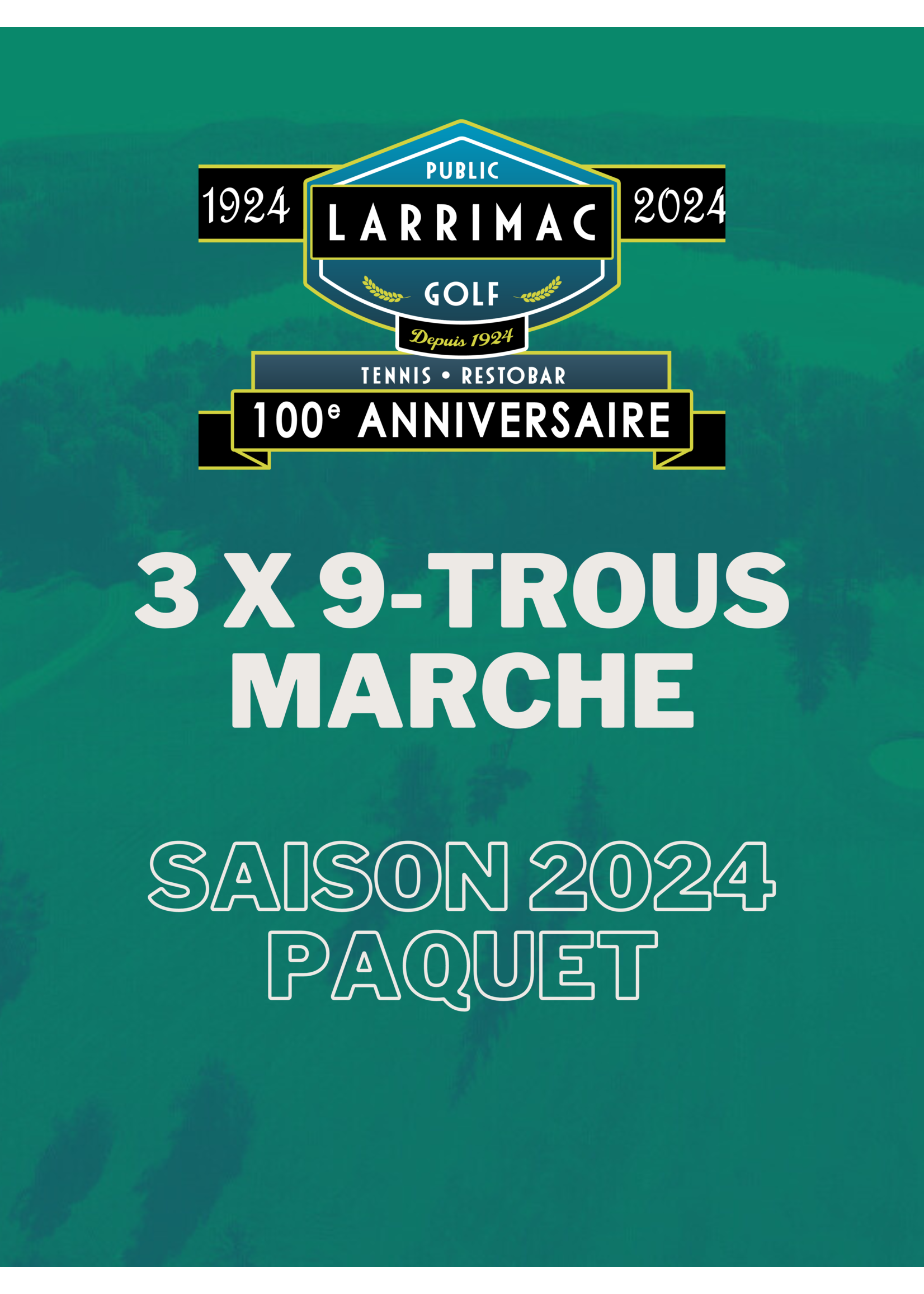 2024 packages 3x 9 Trous Marche Paquet (Saison 2024 5% de réduction !)