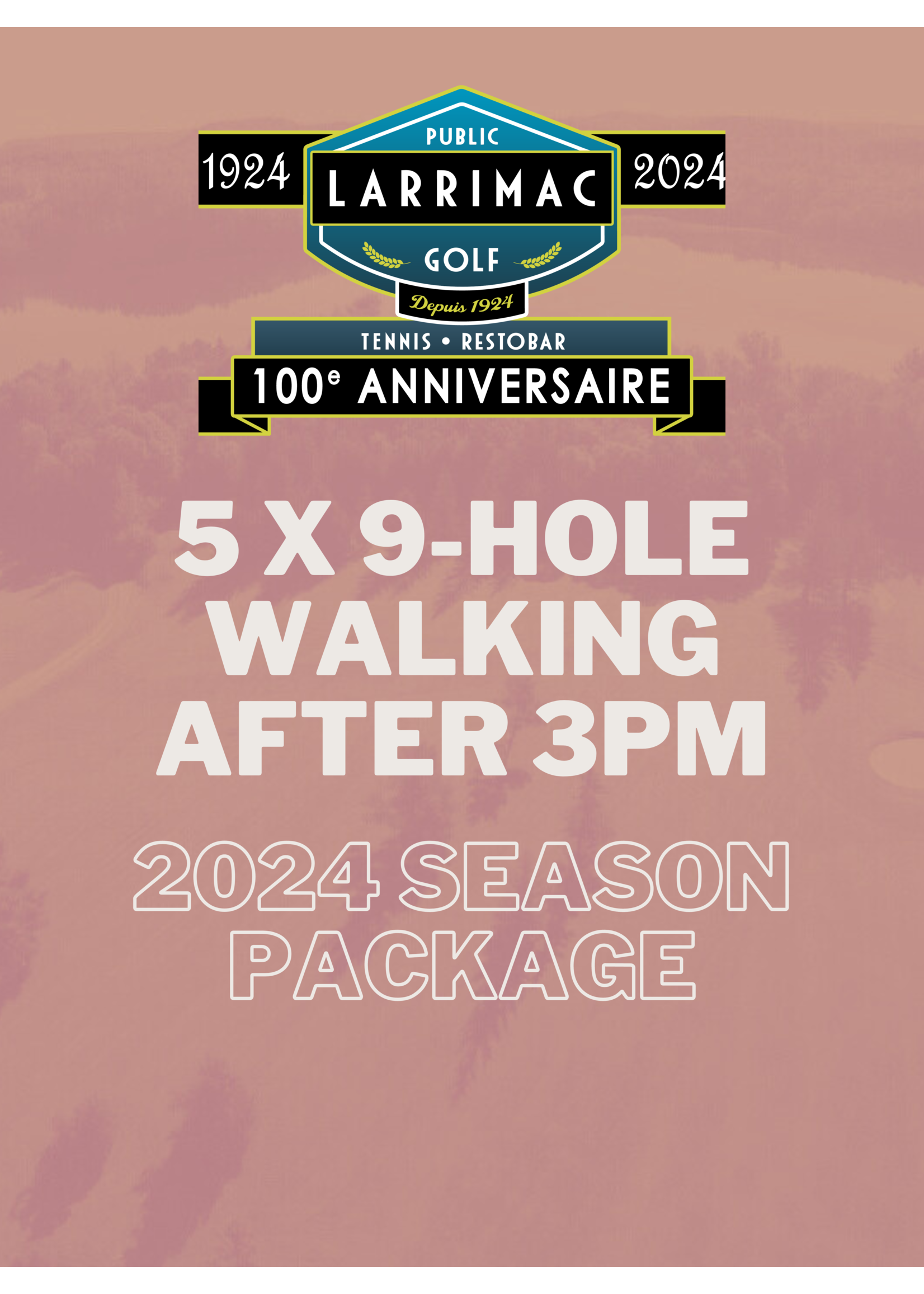 2024 packages 5x 9 Trous Forfait Marche Twilight Après 15h (Saison 2024 10% de réduction !)