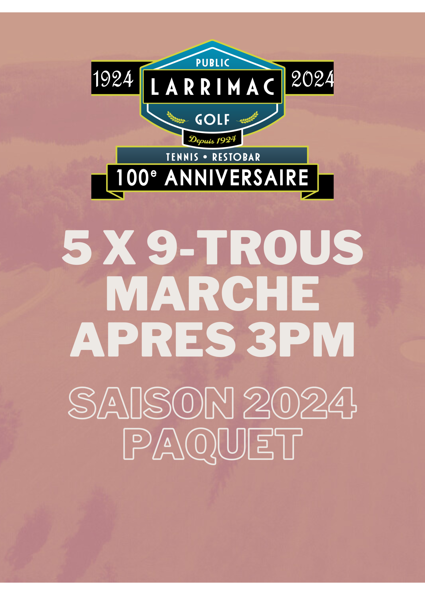 2024 packages 5x 9 Trous Forfait Marche Twilight Après 15h (Saison 2024 10% de réduction !)
