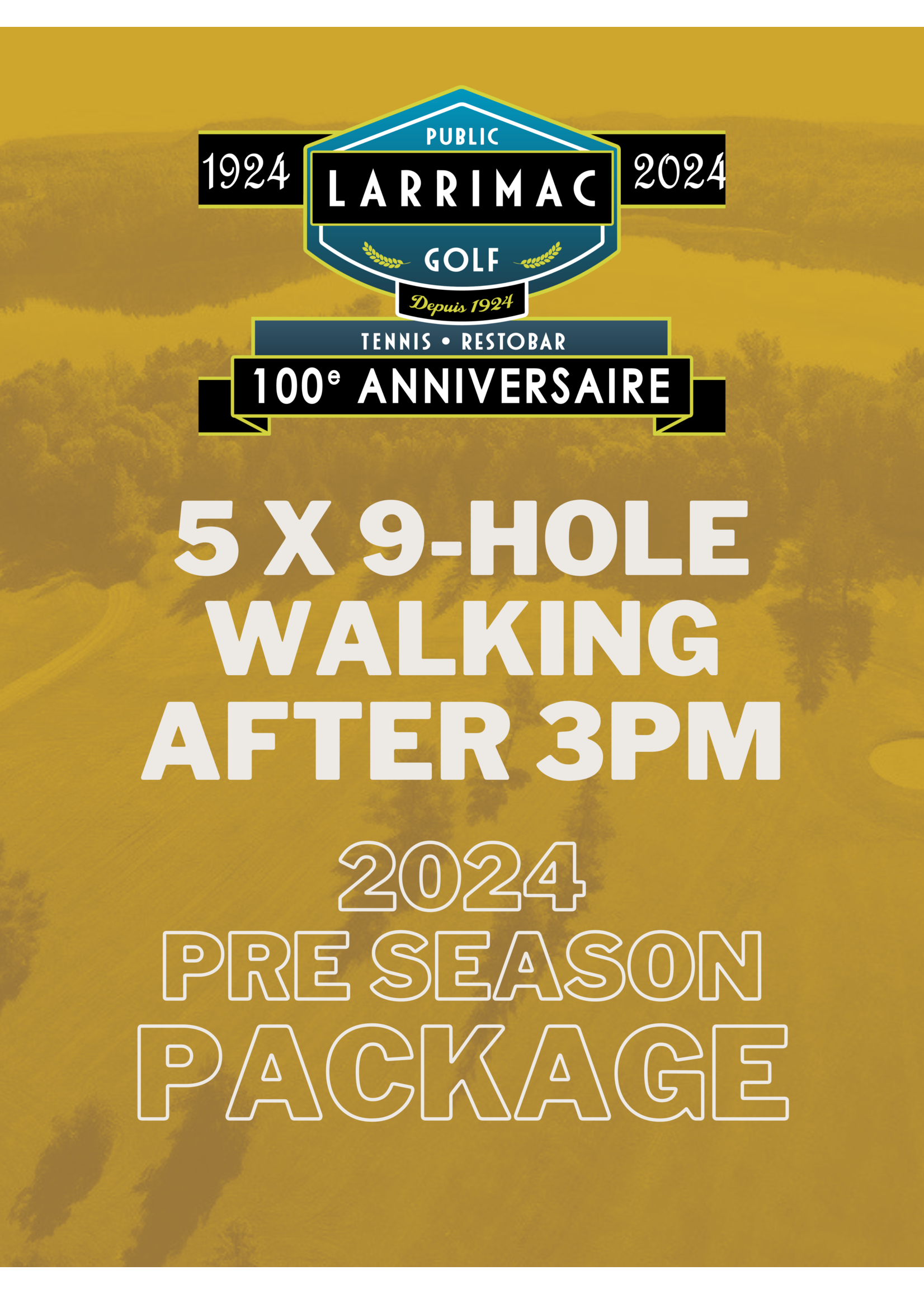 2024 packages 5 x 9 Hole Walking Twilight After 3pm Package (2024 Pre-Season)