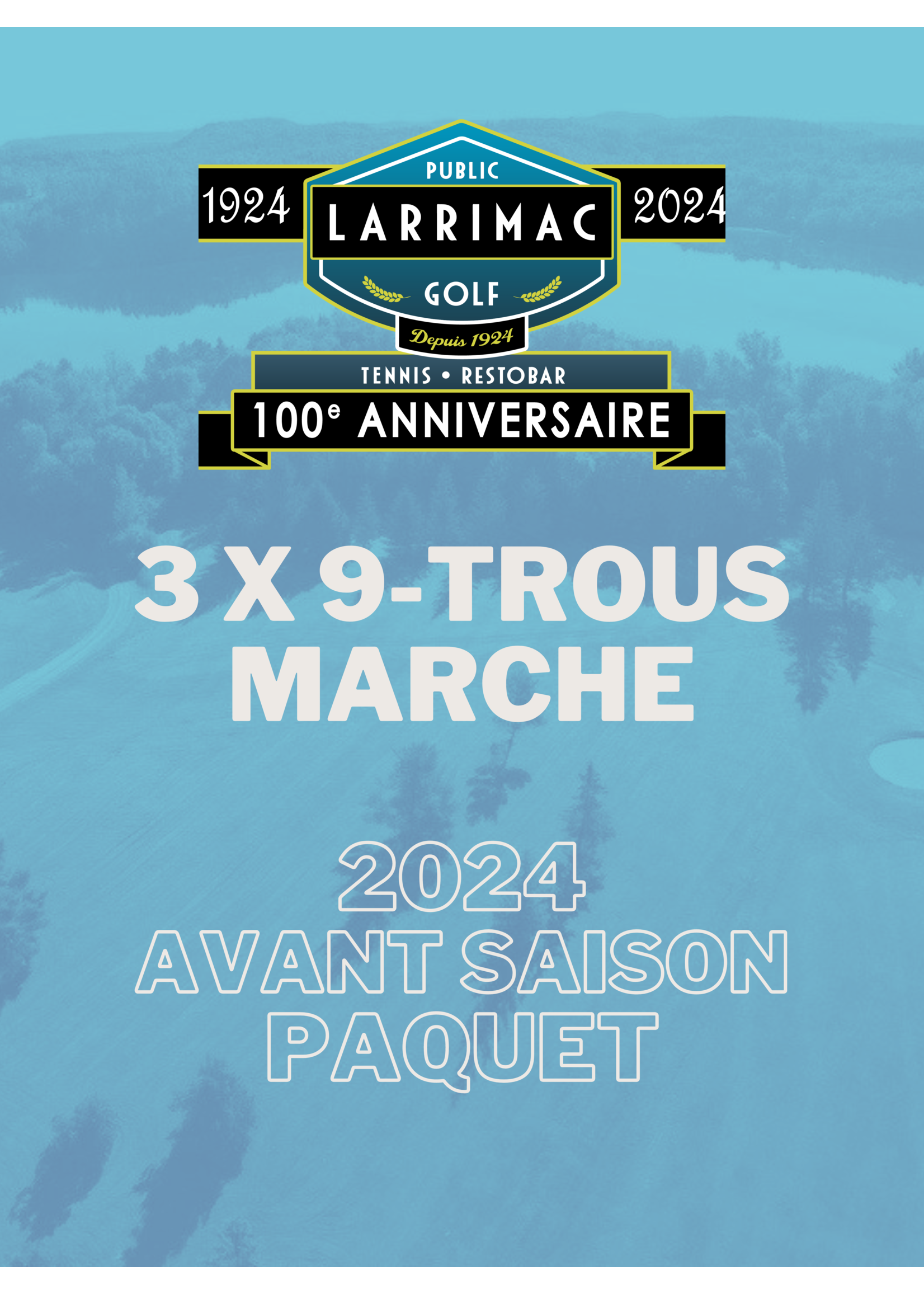 2024 packages 3x 9 Trous Marche Paquet (Avant-saison 2024 15% de réduction !)