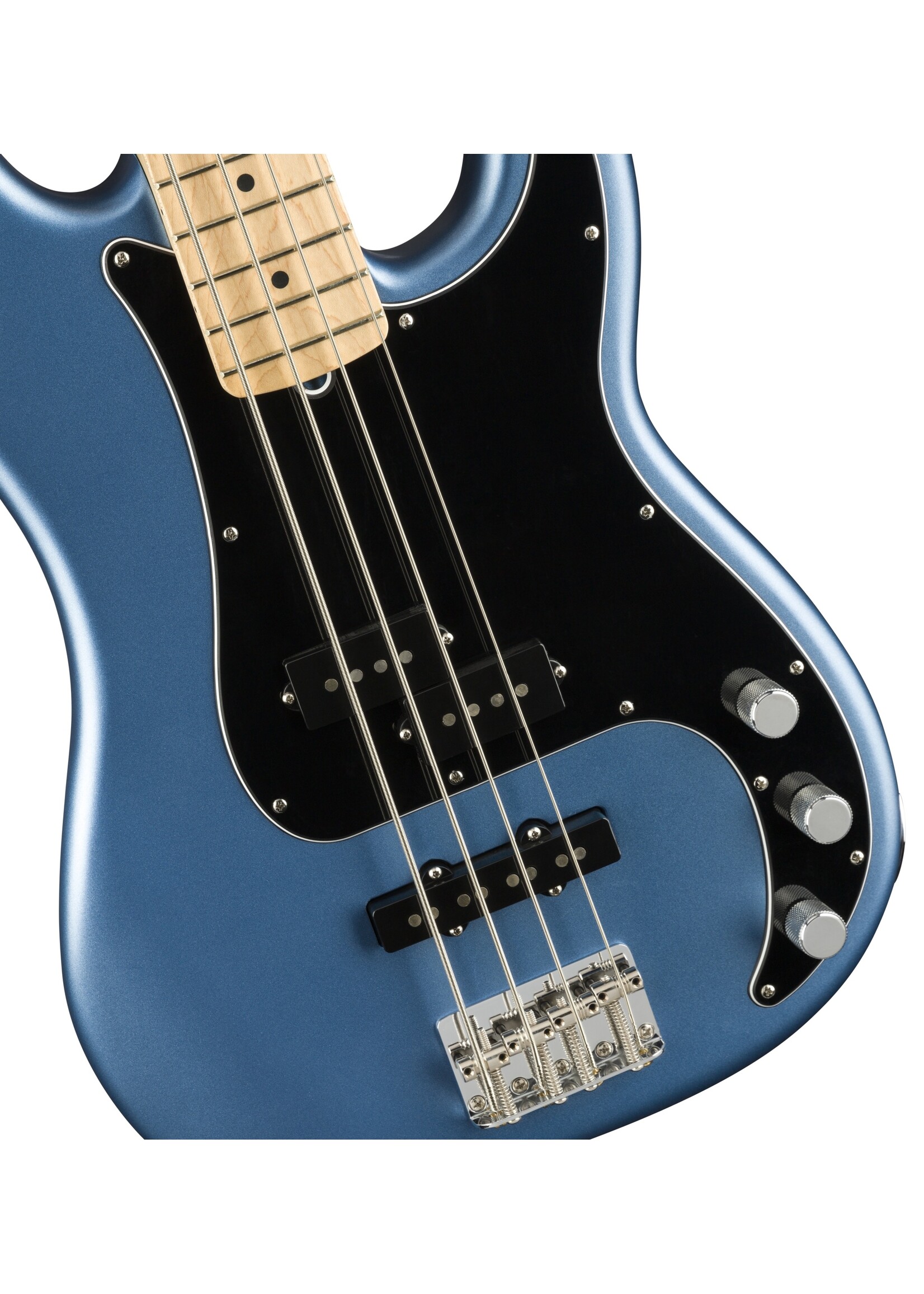 Fender 0198602302 American Performer Precision Bass, Maple Fingerboard, Satin Lake Placid Blue