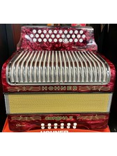 Hohner 3523GR Corona II Classic GCF Accordion, Pearl Red