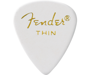 Fender 1980351780 351 Classic Celluloid Guitar Picks, White, Thin