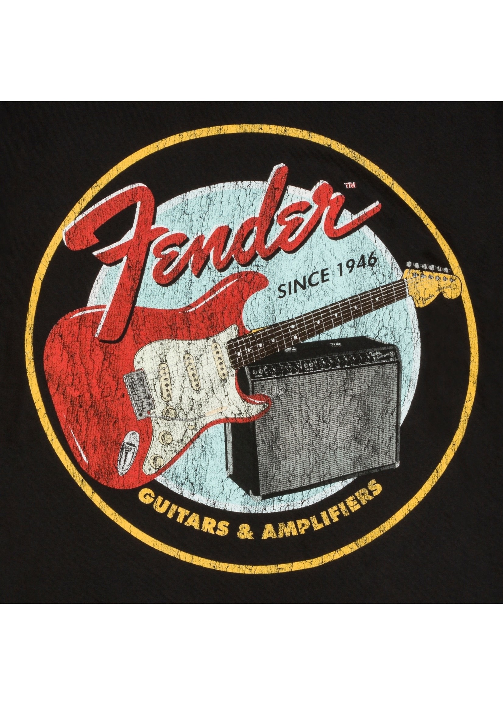 Fender Fender 1946 Guitars & Amplifiers T-Shirt, Vintage Black, XXL