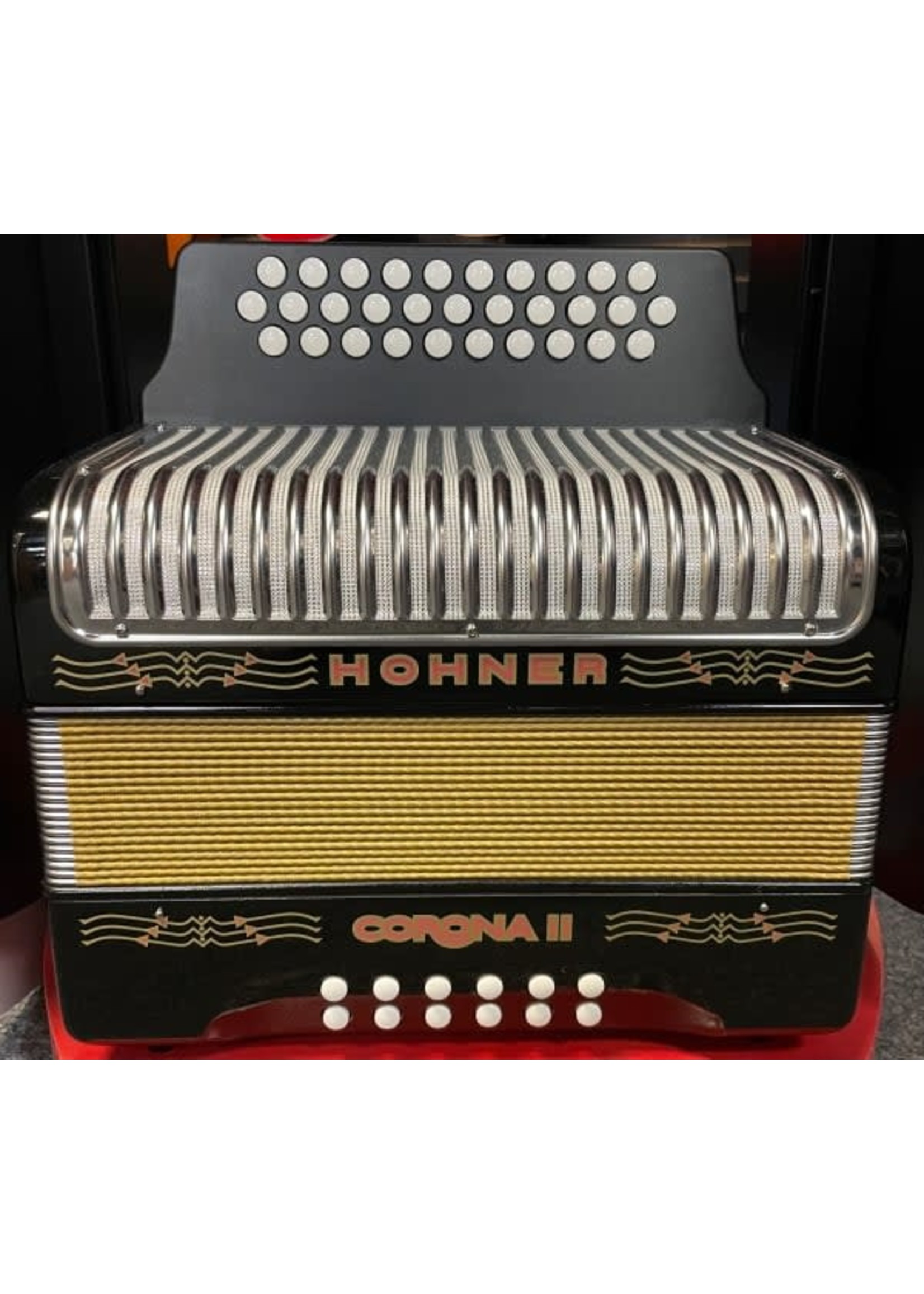 Hohner Hohner 3500GB Corona II GCF Diatonic Accordion, Gloss Black