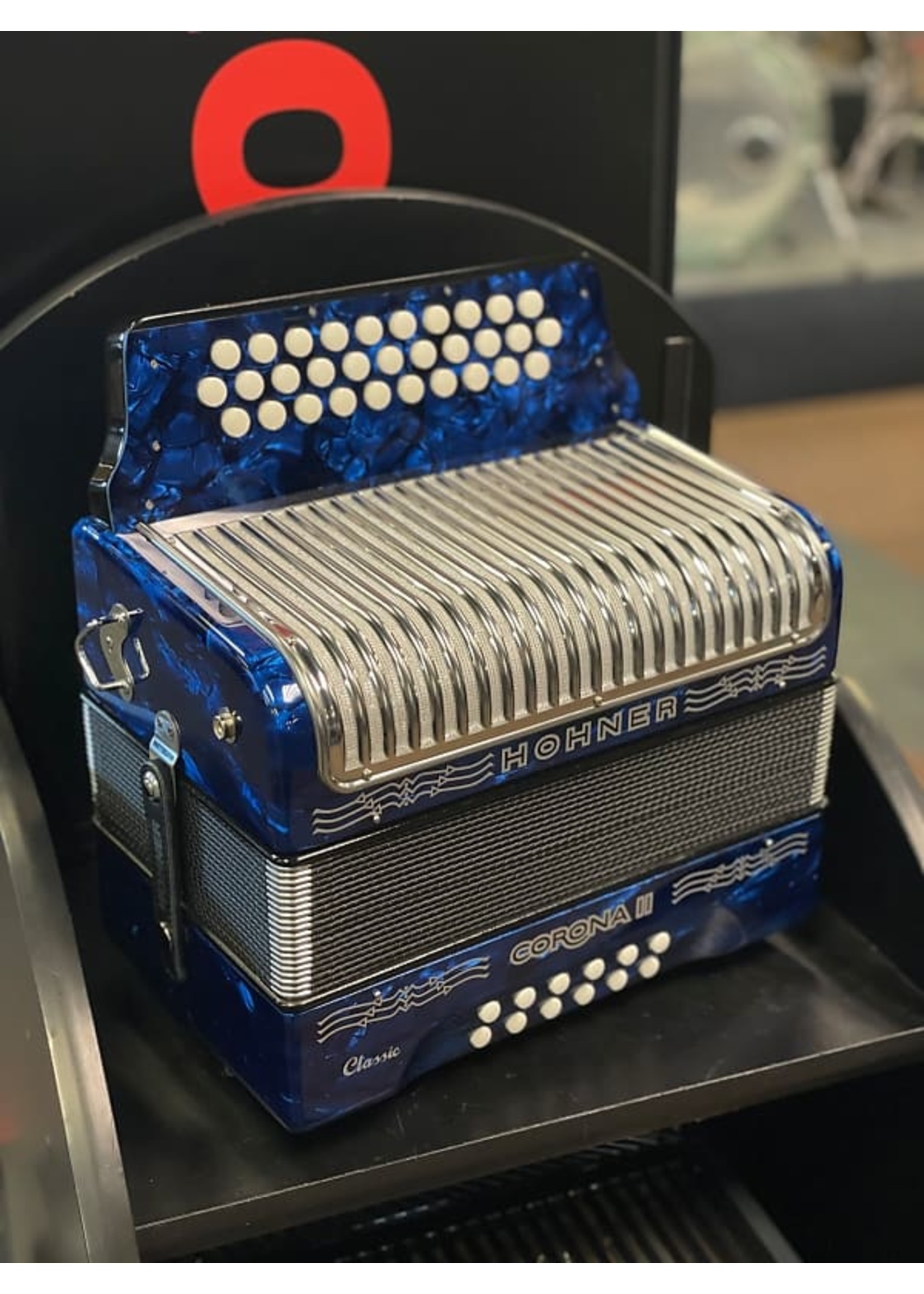 Hohner Hohner 3523GBL Corona II Classic GCF Accordion, Pearl Dark Blue