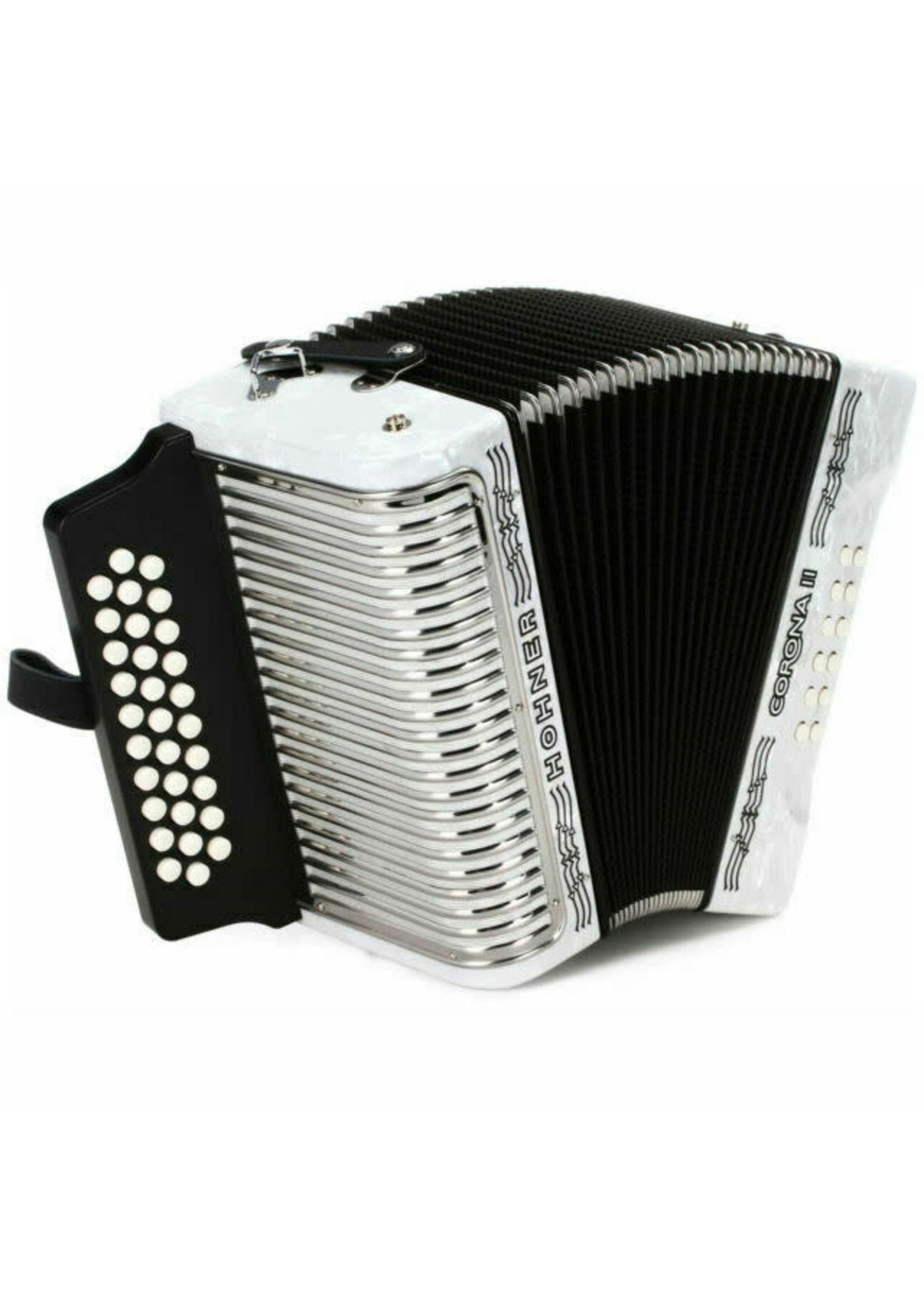 Hohner Hohner 3500FW Corona II FBbEb Diatonic Accordion, White