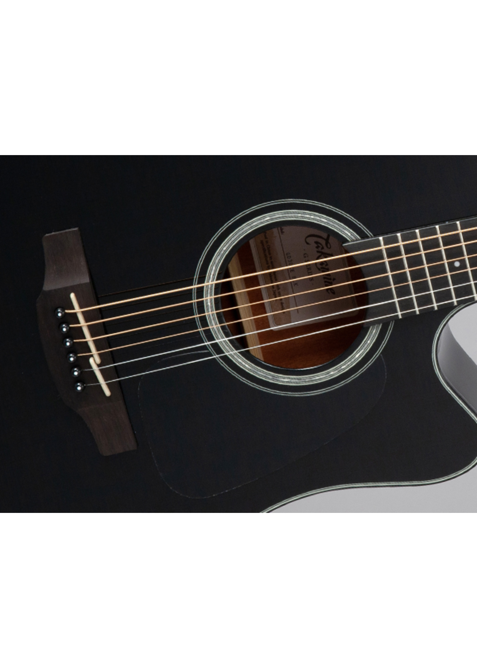 Takamine Takamine GD30CE BLK Dreadnought Cutaway Acoustic-Electric Guitar, Gloss Black