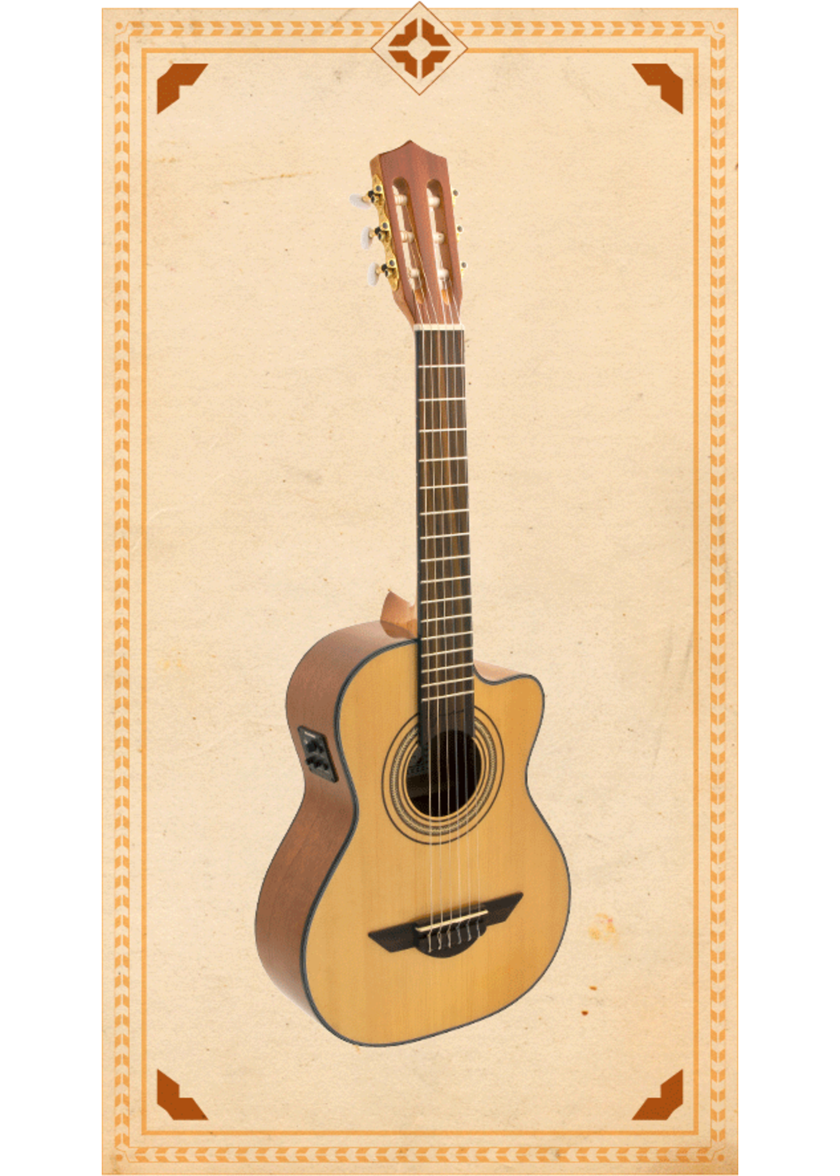 H. Jimenez H. Jimenez LR2CE Voz De Trio Acoustic Electric Requinto Natural with Gig Bag
