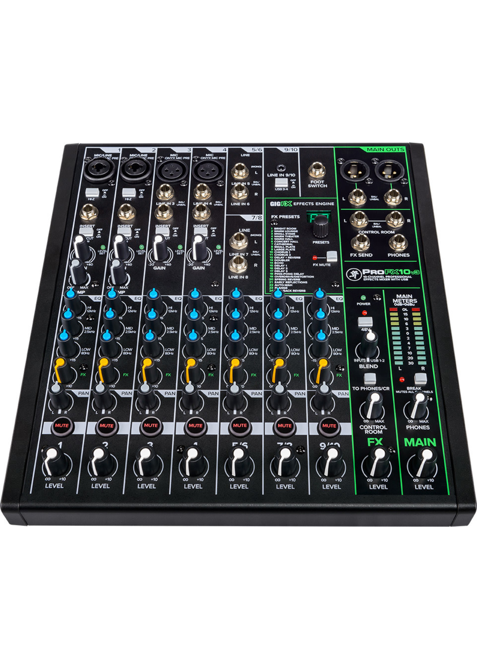 Mackie Mackie PROFX10V3 10-Channel Professional Effects Mixer w/ USB