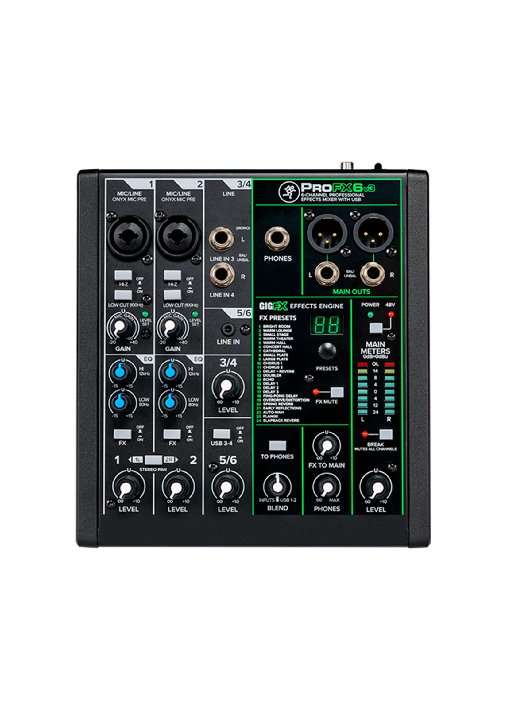 Mackie Mackie ProFX6v3 6-Channel Mixer with Effects/USB