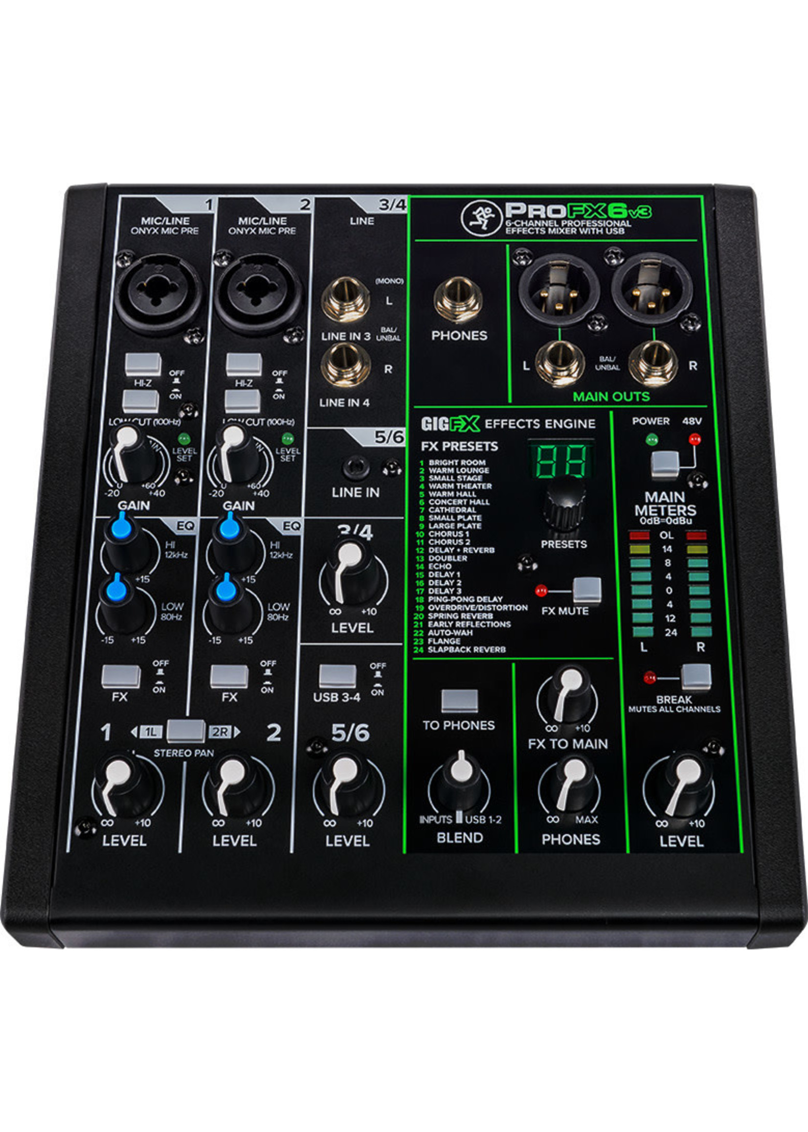 Mackie Mackie ProFX6v3 6-Channel Mixer with Effects/USB