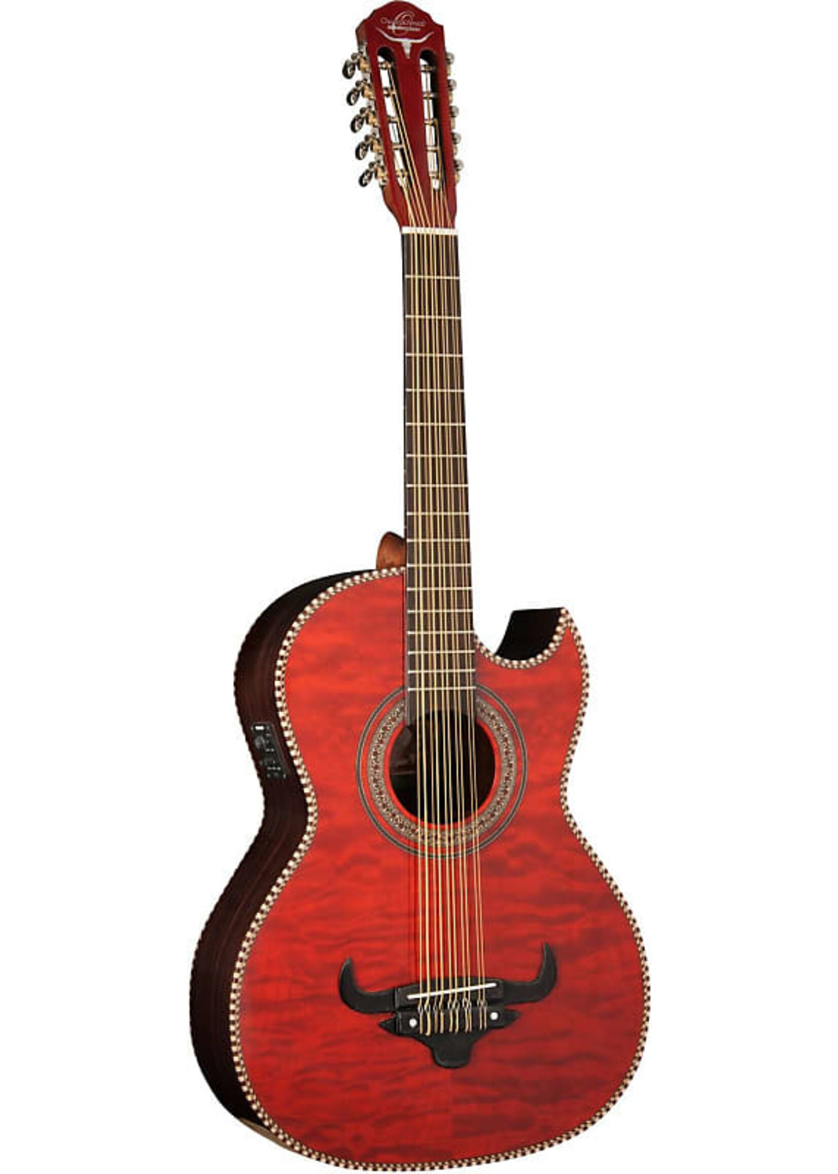 Oscar Schmidt Oscar Schmidt OH32SEQTR-O-U Bajo Quinto w/ Bag, Quilt, Trans Red