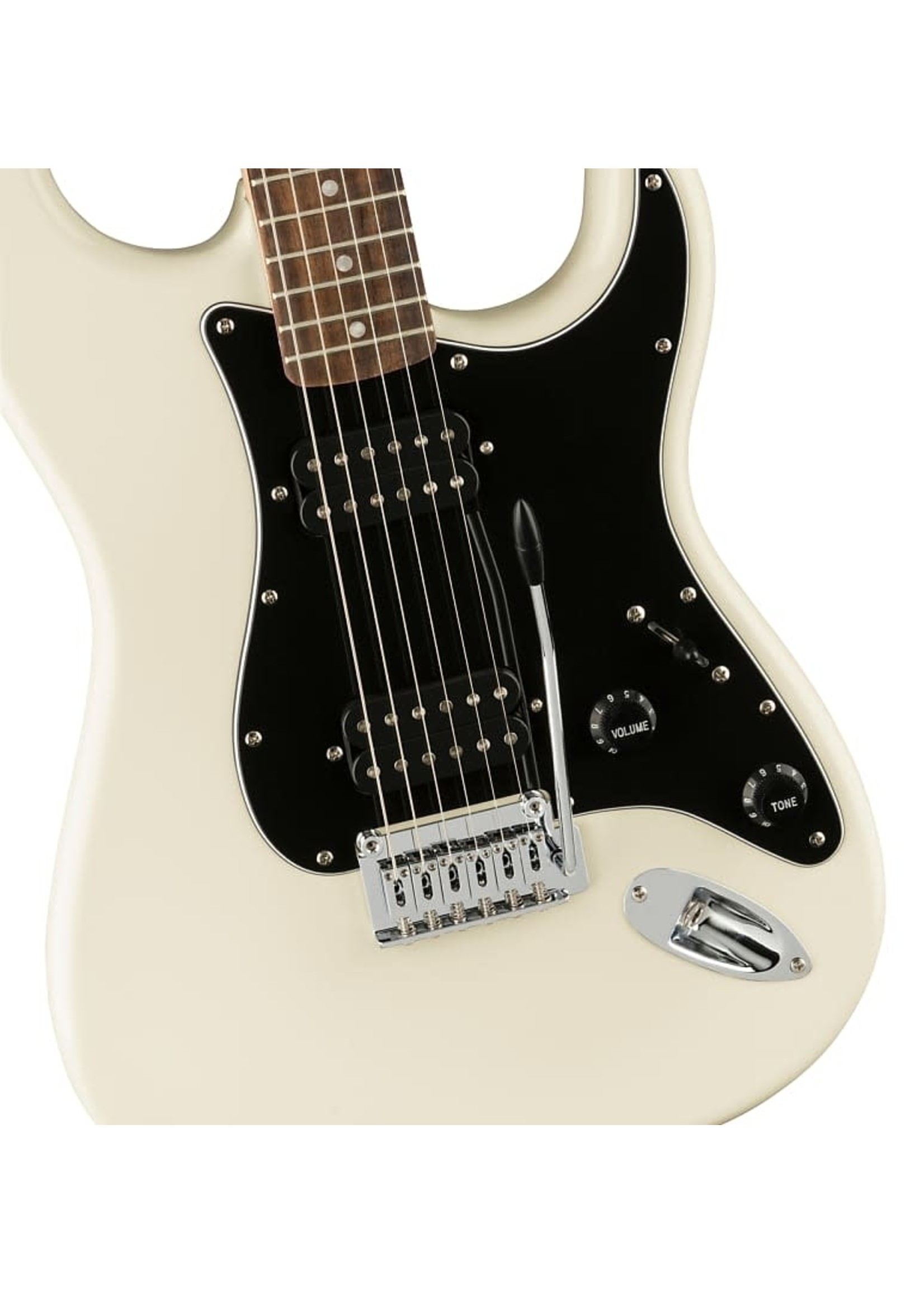 Squier Squier 0378051505 Affinity Series Stratocaster HH, Laurel Fingerboard, Black Pickguard, Olympic White