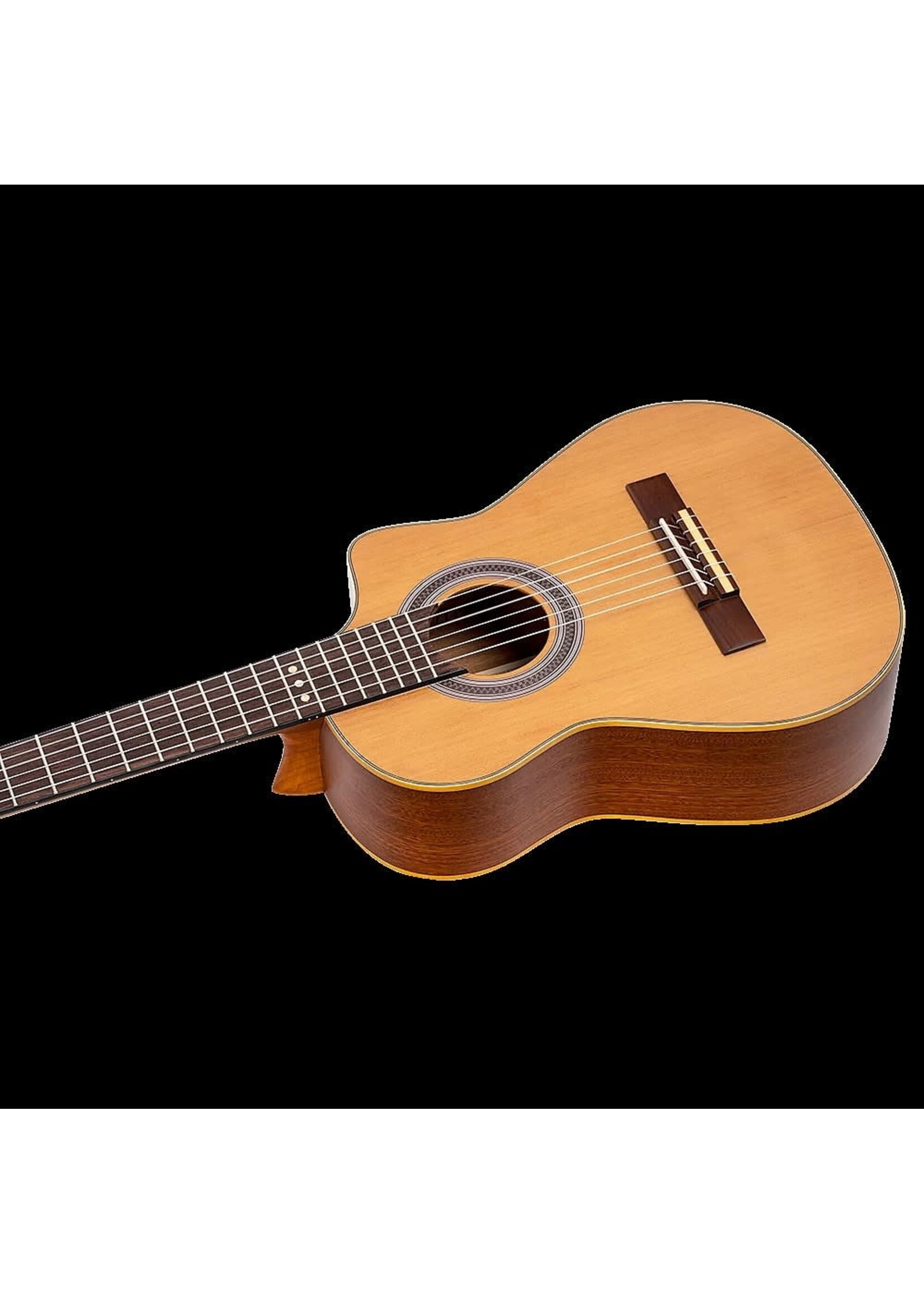 Ortega Guitars Ortega Guitars RQ39E Requinto Acoustic-Electric Guitar, Natural