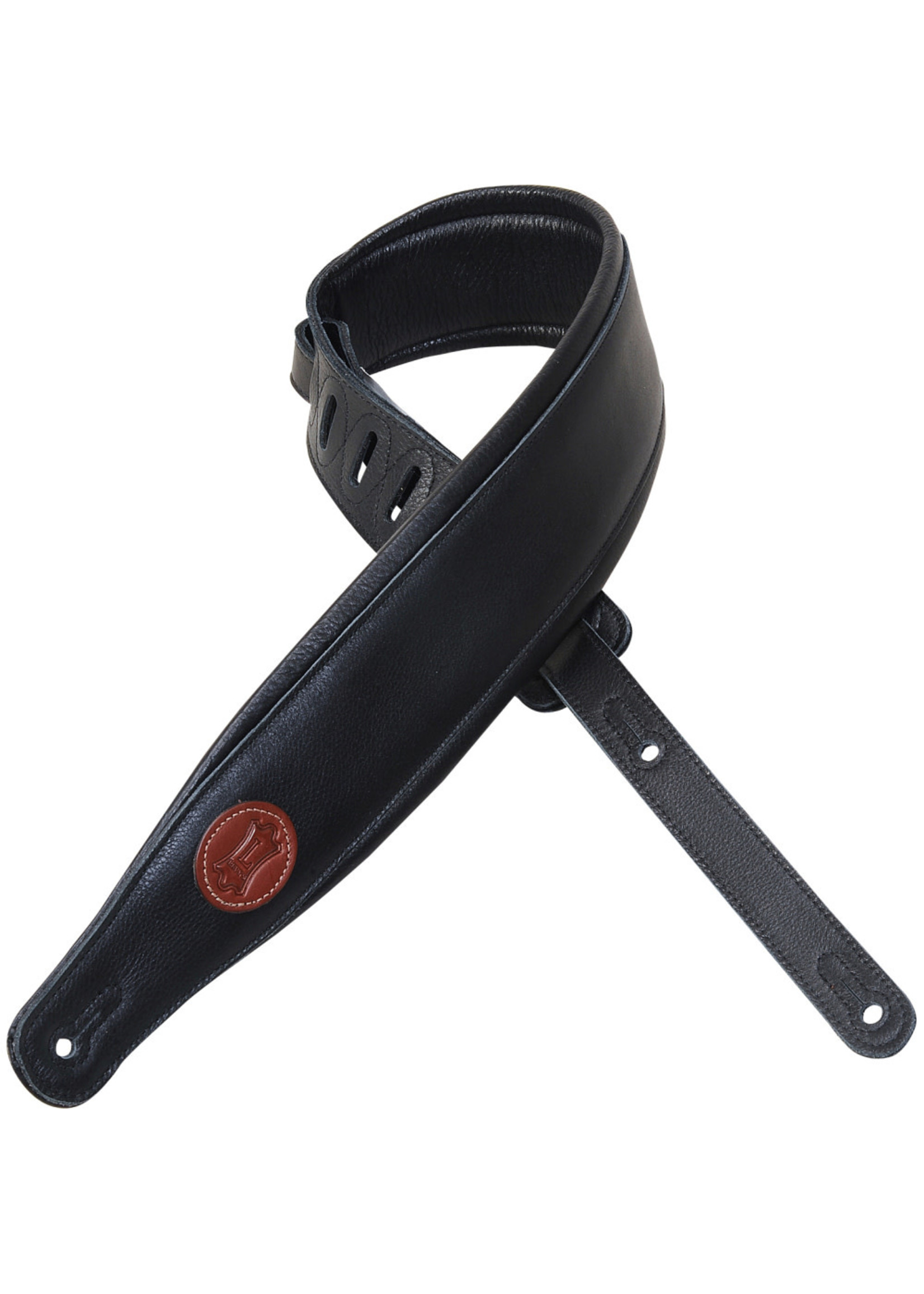 Levys Levy's MSS2-BLK Garment Leather Guitar Strap, Black