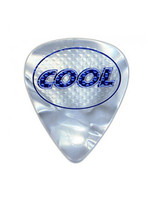Cool Cool Pick COOLR075 CoolCell Medium .75 Celluloid Rubberized Accu-Grip, Pearl White/Blue