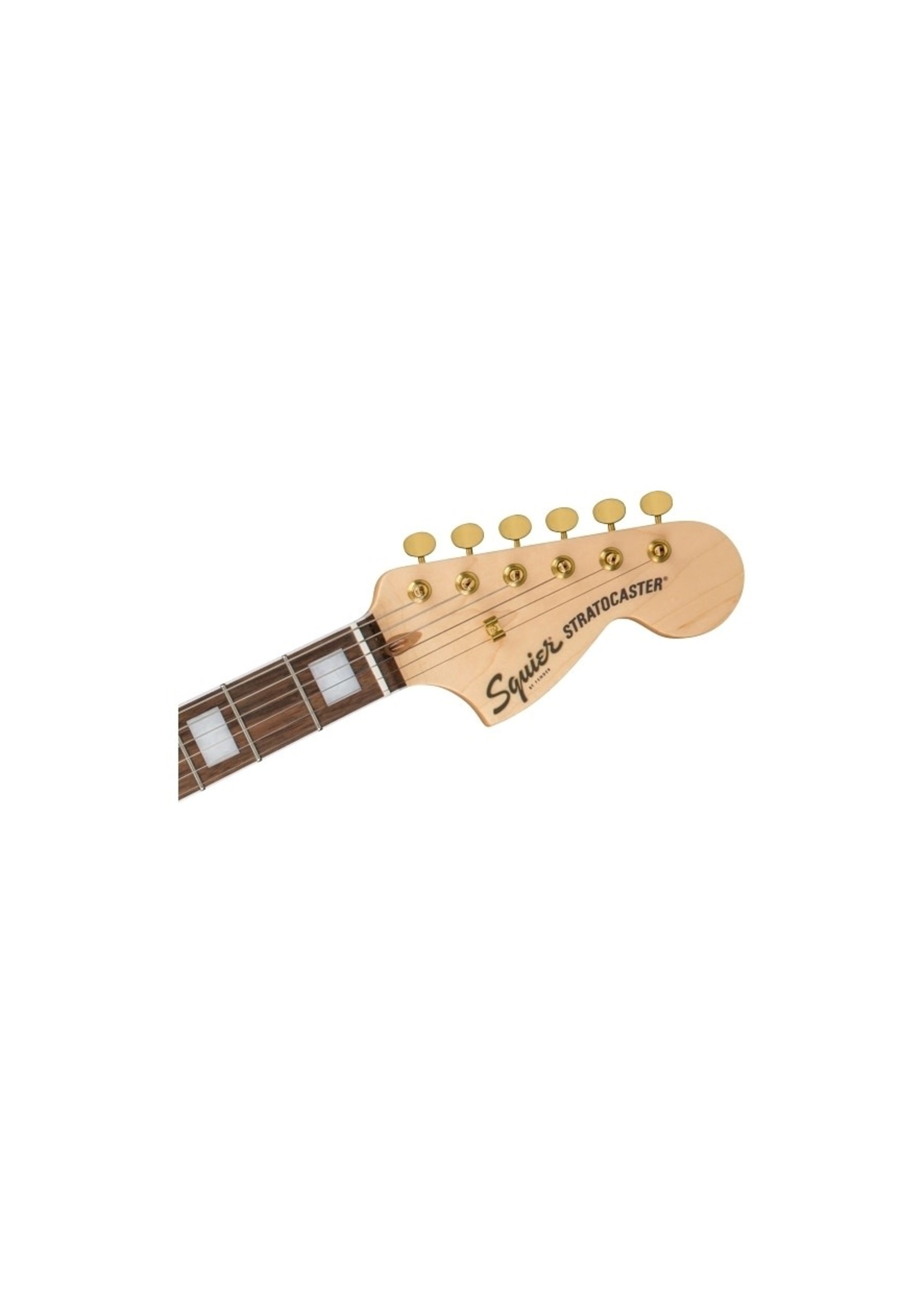Squier Squier 0379410515 40th Anniversary Stratocaster, Gold Edition, Laurel Fingerboard, Gold Anodized Pickguard, Ruby Red Metallic