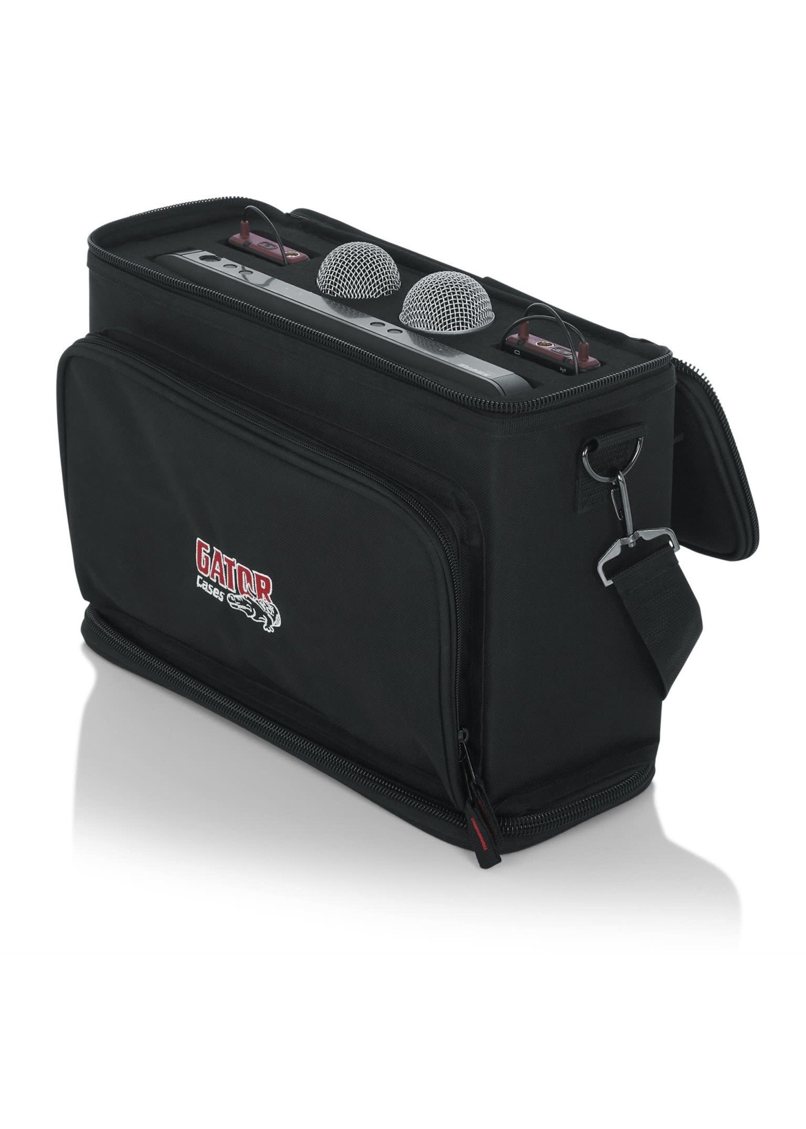 Gator Gator GM-DUALW Shure BLX Style Wireless Carry Bag holds Two Microphones & Two Bodypacks