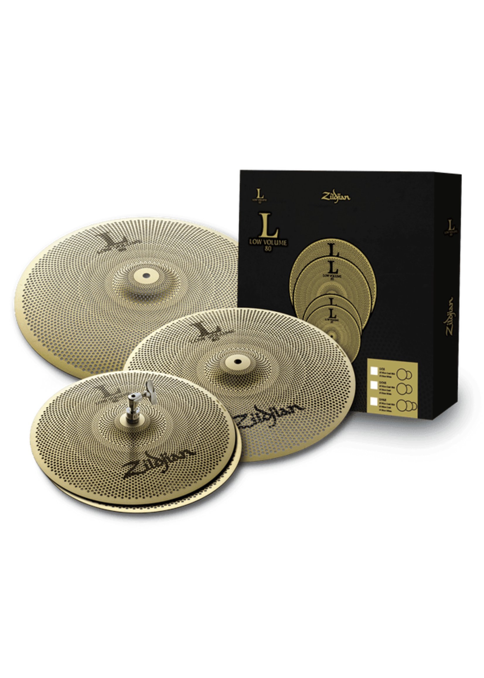 Zildjian Zildjian LV468 L80 Low Volume 4-Cymbal Pack, 14/16/18"