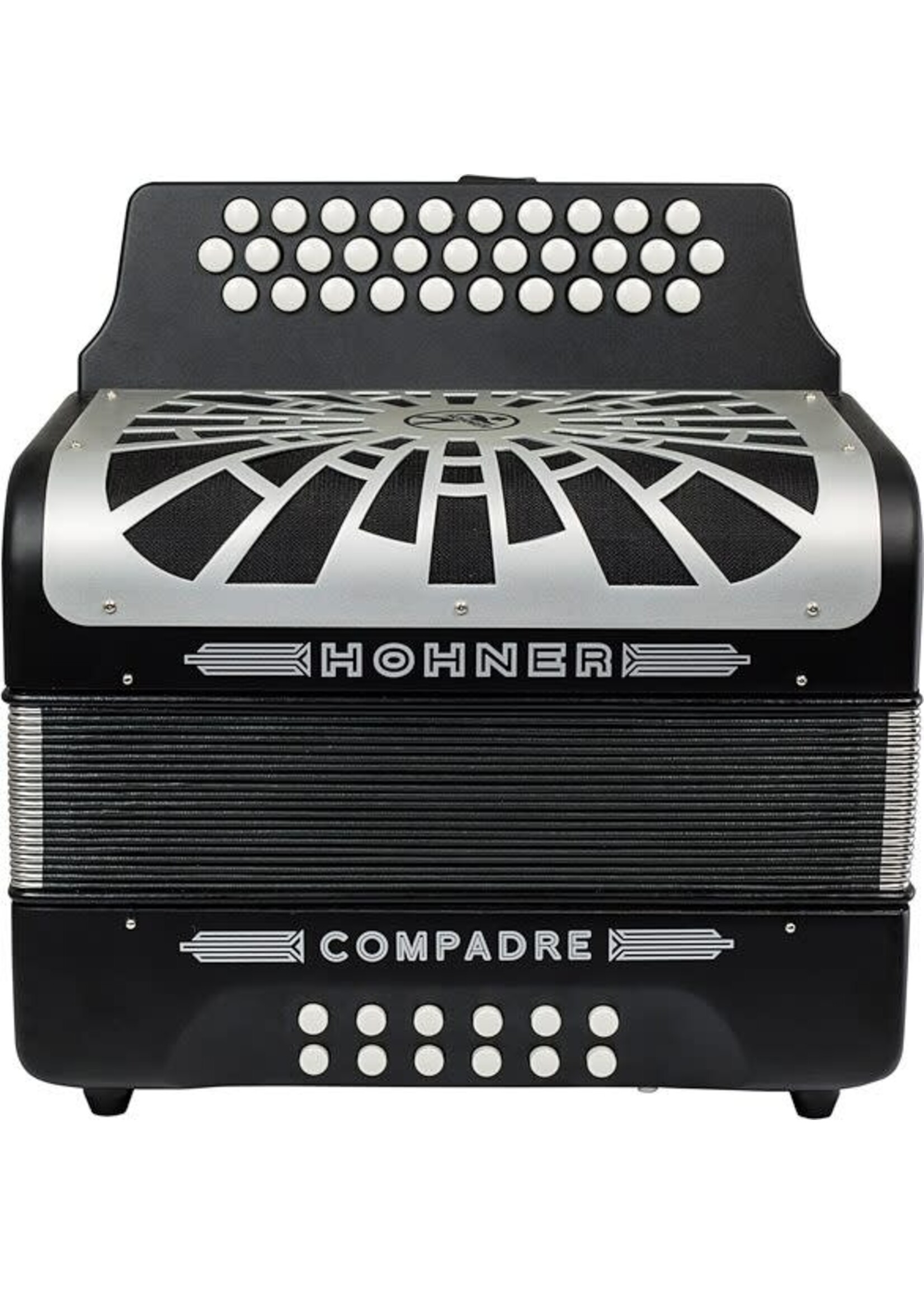 Hohner Hohner COFB-N Compadre FBbEb Accordion, Black w/ Silver Grille