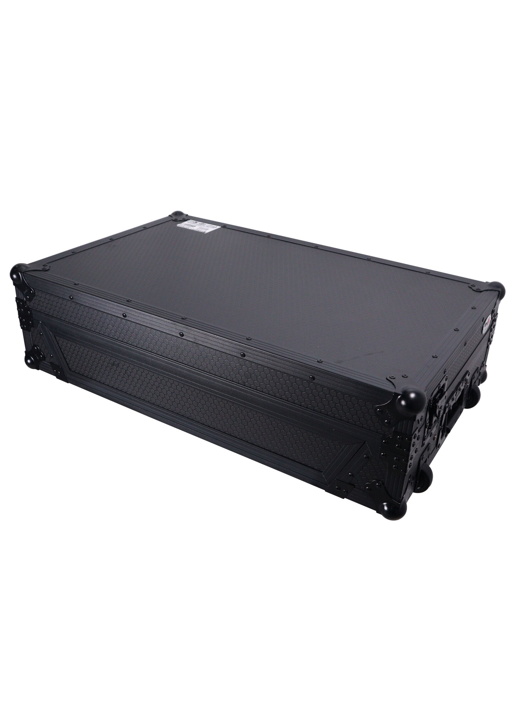 ProX ATA Flight Style Road Case For RANE Four DJ Controller with Laptop Shelf 1U Rack Space LED and Wheels - Black Finish