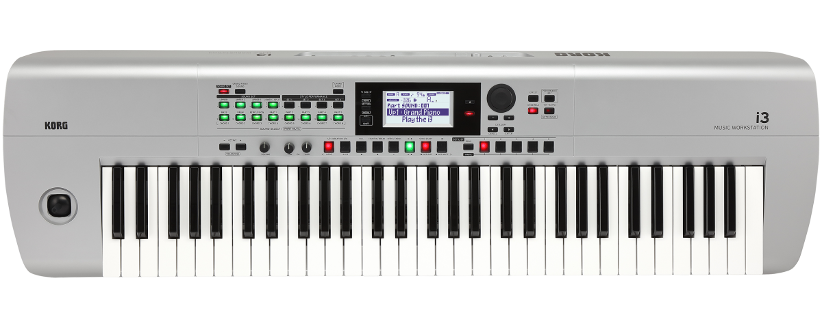 Korg i3 Music Workstation Arranger Keyboard, 61-Key - Silver