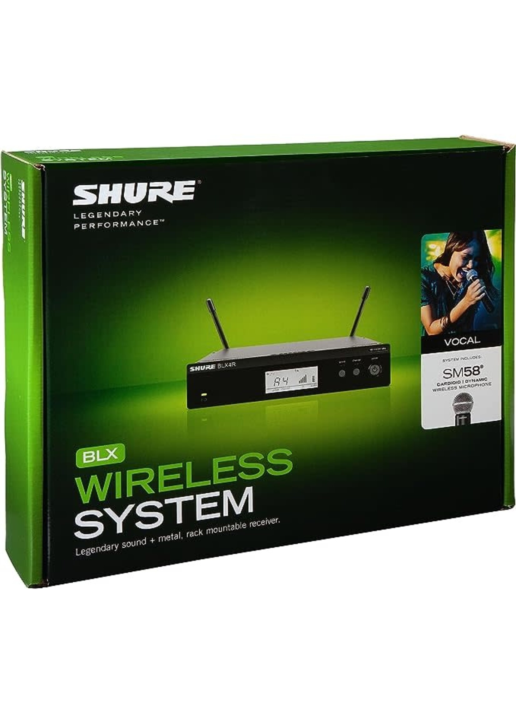 Shure Shure BLX24R/SM58-H9 Wireless System with Rackmountable Receiver & SM58 Microphone Capsule, Band H9