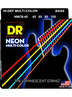 DR DR Strings DR NMCB-45 Hi-Def NEON Multi-Color Coated Medium 4-String Bass Strings 45-105