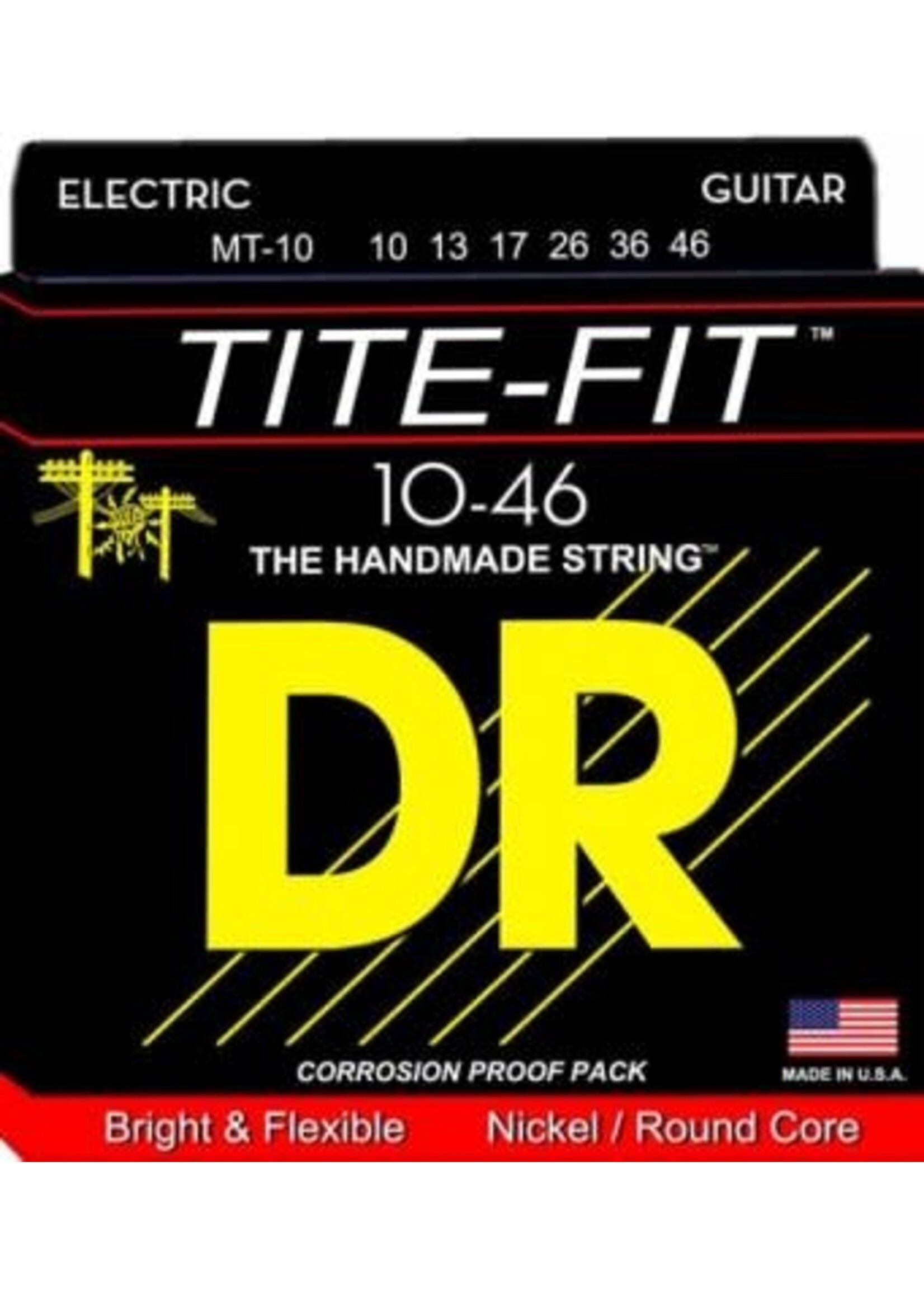 DR DR MT-10 Tite-Fit Compression Wound Medium Electric Guitar Strings - 10-46 Gauge