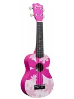 Amahi Amahi DDUK4 Soprano Ukulele Pink Flower Tropical Series