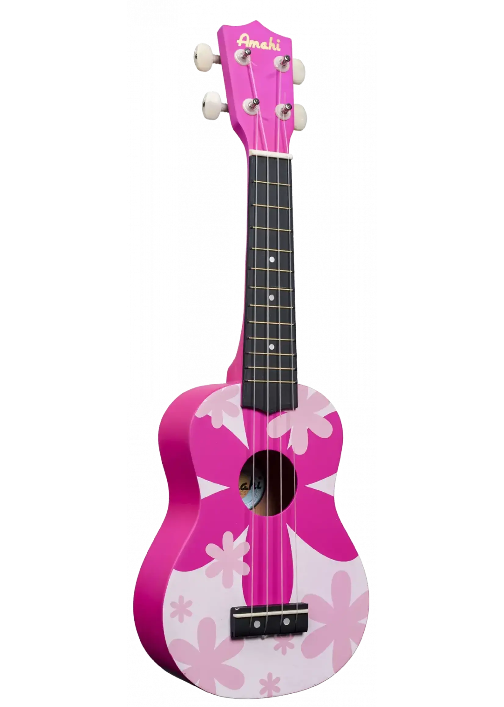 Amahi Amahi DDUK4 Soprano Ukulele Pink Flower Tropical Series