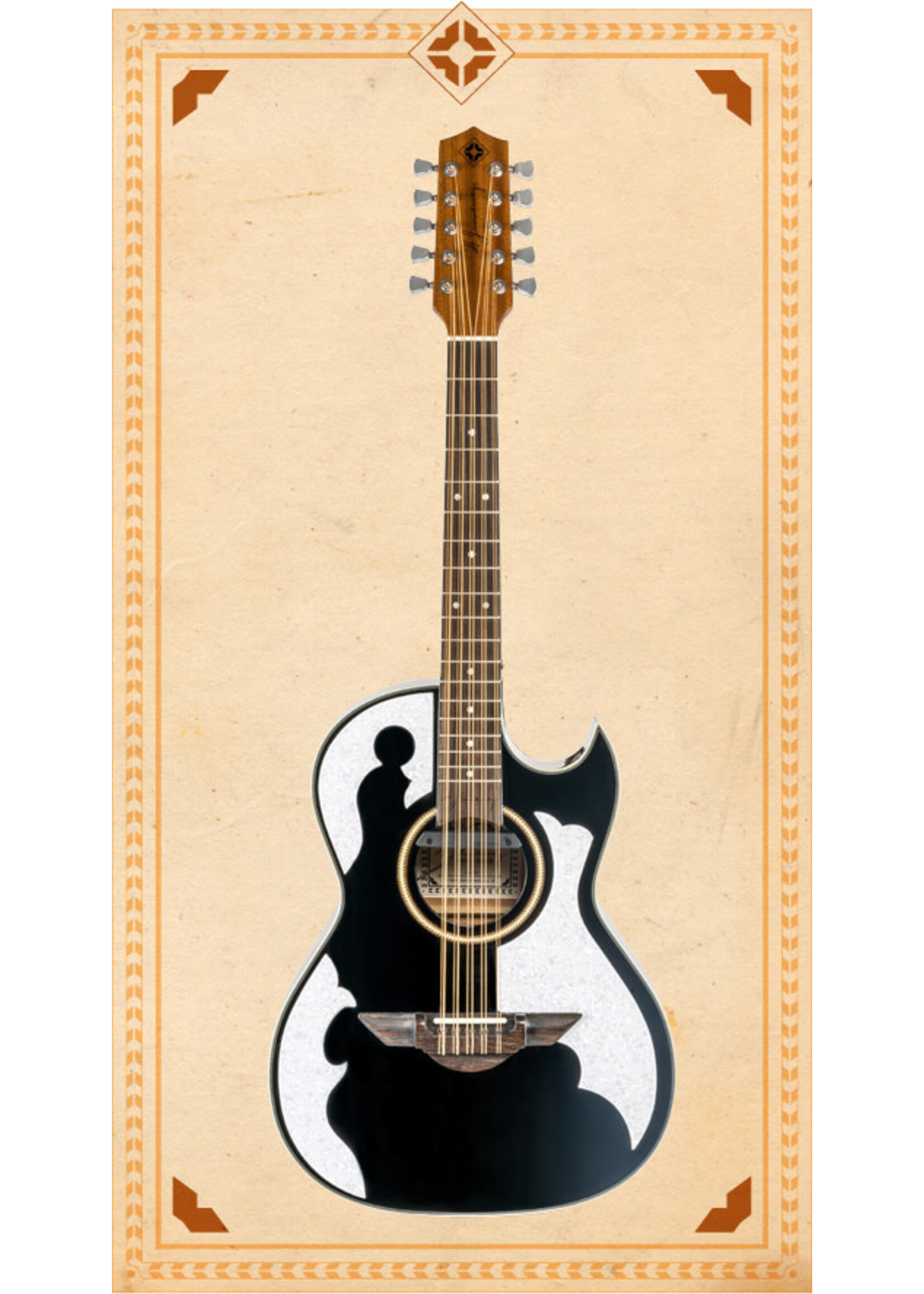 H. Jimenez H. Jimenez LBQ4EBT Acoustic-Electric Bajo Quinto, Black