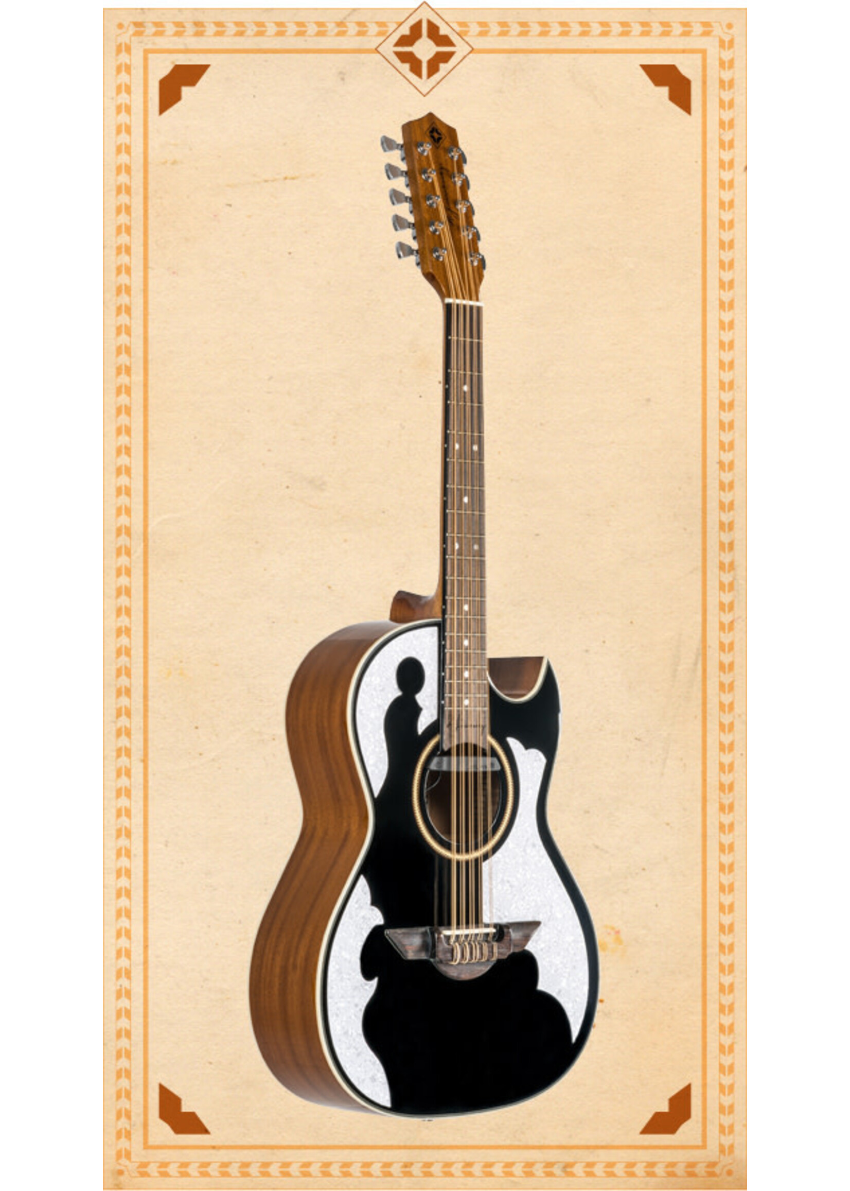 H. Jimenez H. Jimenez LBQ4EBT Acoustic-Electric Bajo Quinto, Black
