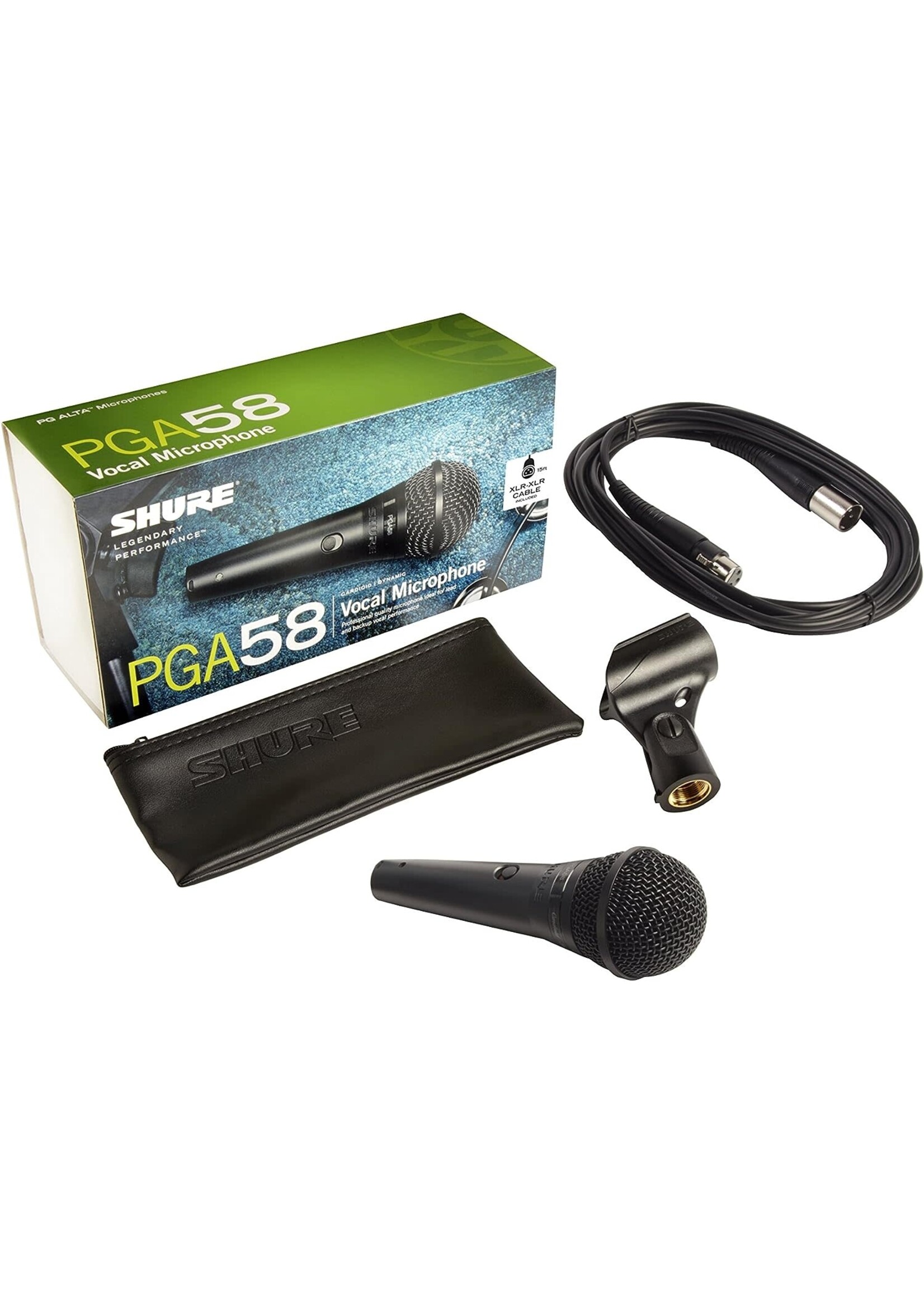 Shure Shure PGA58-XLR Cardioid Dynamic Vocal Microphone w/ 15' XLR-XLR Cable