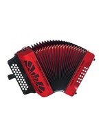 Hohner Hohner COGR-N Compadre G/C/F Accordion, Red w/ Silver Grille