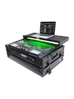 ProX ProX XS-DDJ1000 WLTBL LED SRT Case Black on Black  w/ Sliding Laptop Shelf & Penn-Elcom Wheels & LED KIT, 1U Rack Rails