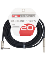 Gator Gator GCWB-INS-20RA Backline Series 1/4" Straight to 1/4" Right-Angle Instrument Cable (20')