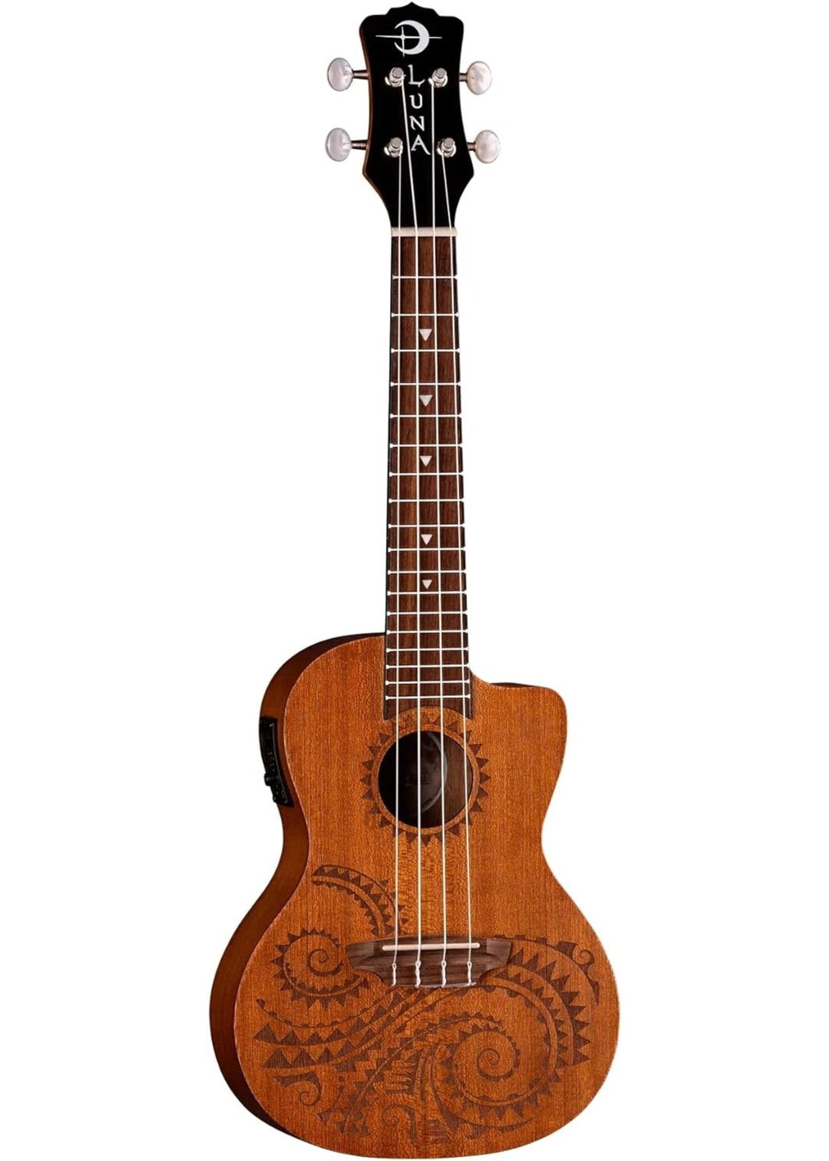 Luna Luna UKE TEC MAH Uke Tattoo Mahogany Concert w/Preamp