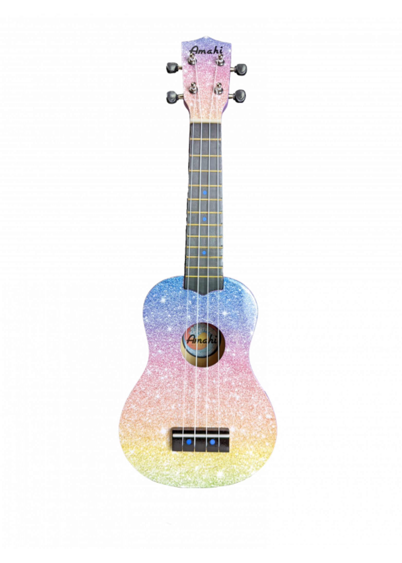 Amahi Amahi DDUK25 Amahi Soprano Ukulele w/Rainbow Glitter Design