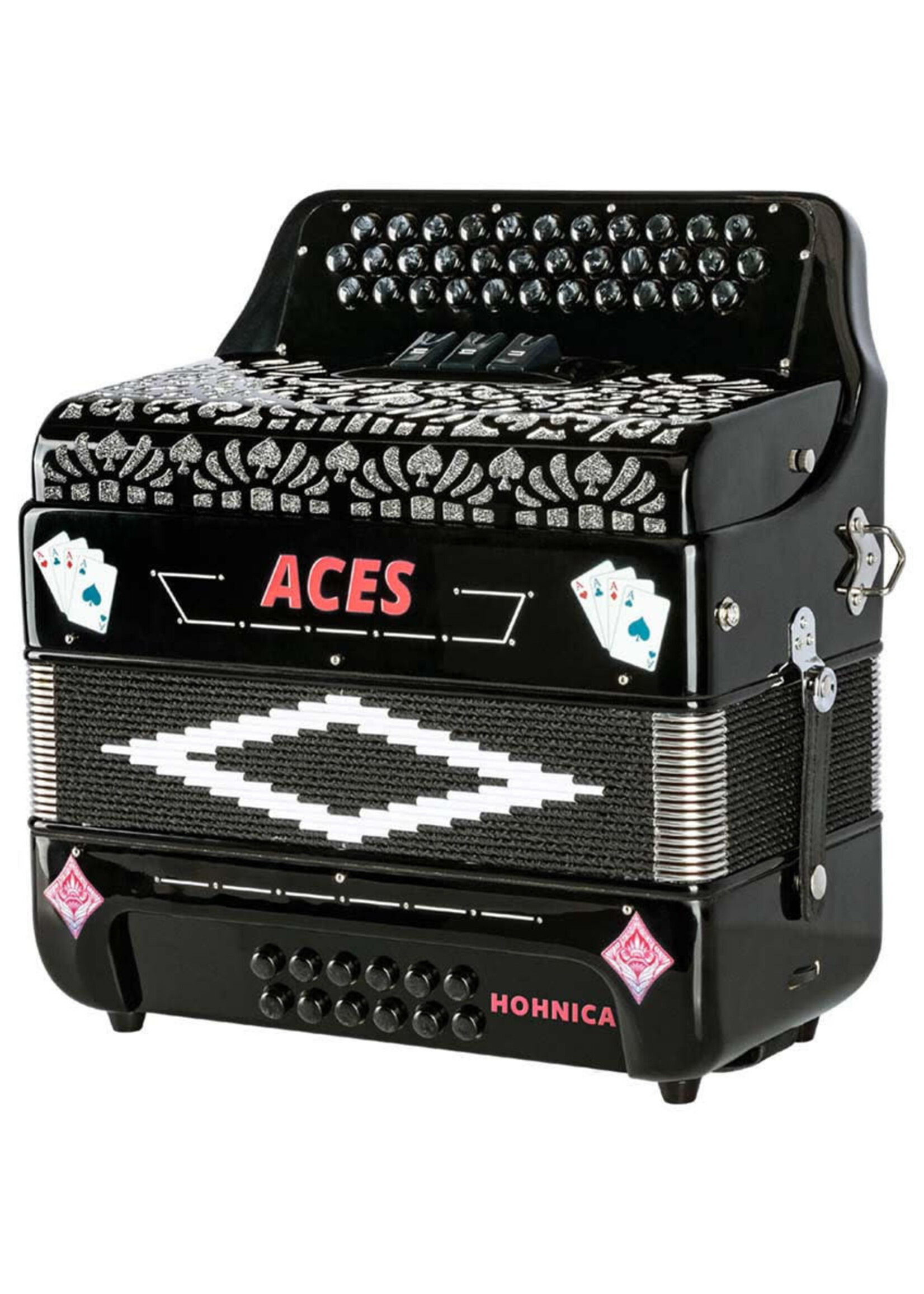 Hohnica Hohnica Aces II FBbEb 3 Register Accordion - Black
