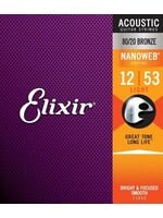 Elixir Elixir 11052 80/20 Nanoweb Light Acoustic Guitar Strings - 12-53 Gauge