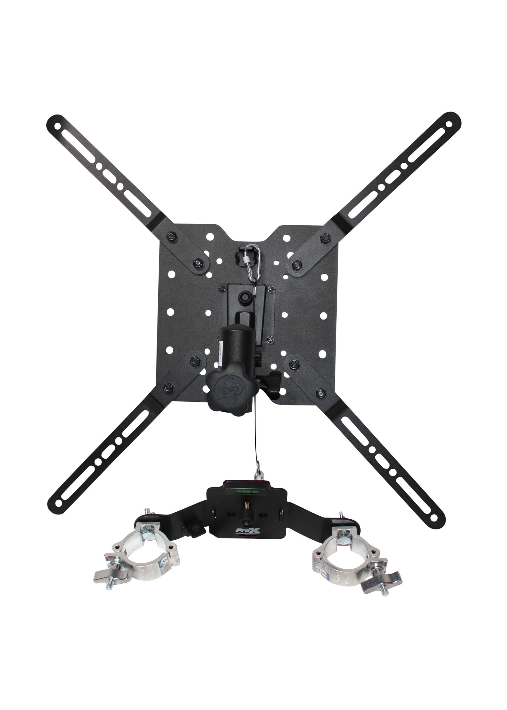 ProX ProX XT-MEDIA MOUNT Universal 32" to 80" TV Bracket Clamp with Vesa Mounting Bracket for F34 F32 12" Bolt Truss or Speaker Stands