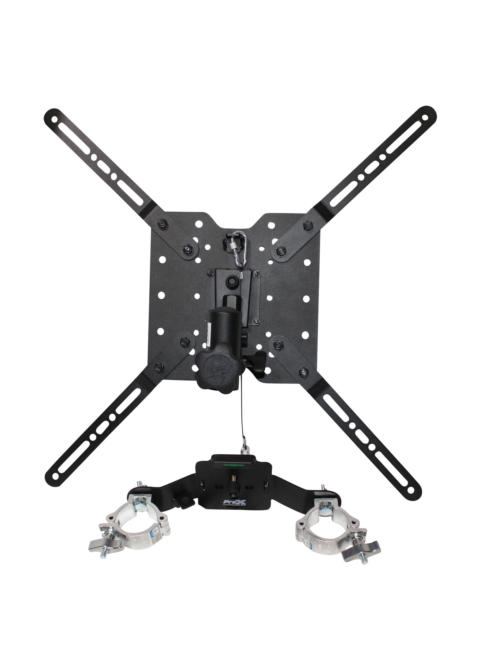 ProX ProX XT-MEDIAMOUNT Universal 32" to 80" TV Bracket Clamp with Vesa Mounting Bracket for F34 F32 12" Bolt Truss or Speaker Stands